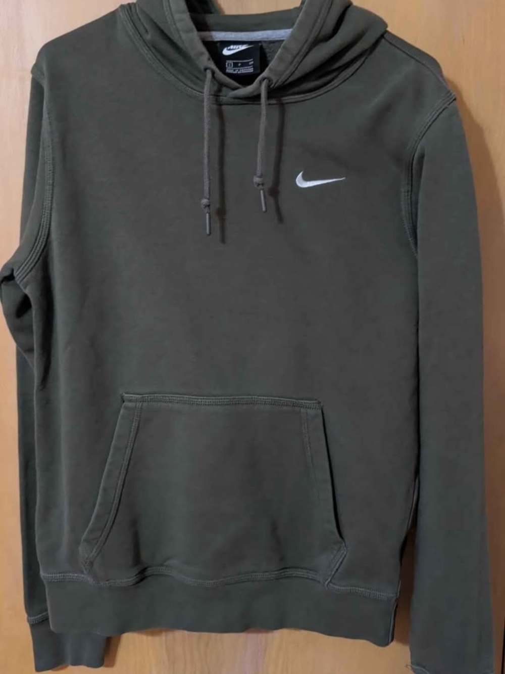 Nike Olive Green Pullover Hoodie with White Swoosh